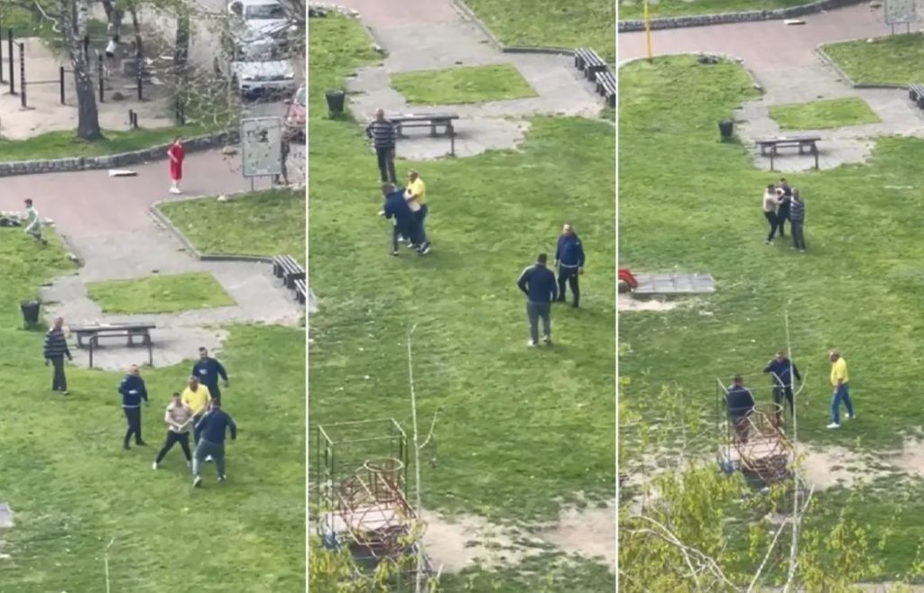 u poslijepodnevnim satima doslo je do tuce u kojoj je ucestvovalo vise muskaraca incident se dogodio na djecijem igralistu