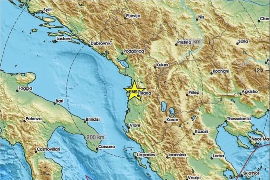 jutros rano u albaniji i turskoj zabiljezeni su zemljotresi jacine 4,5 i 4,6 stepeni po rihteru