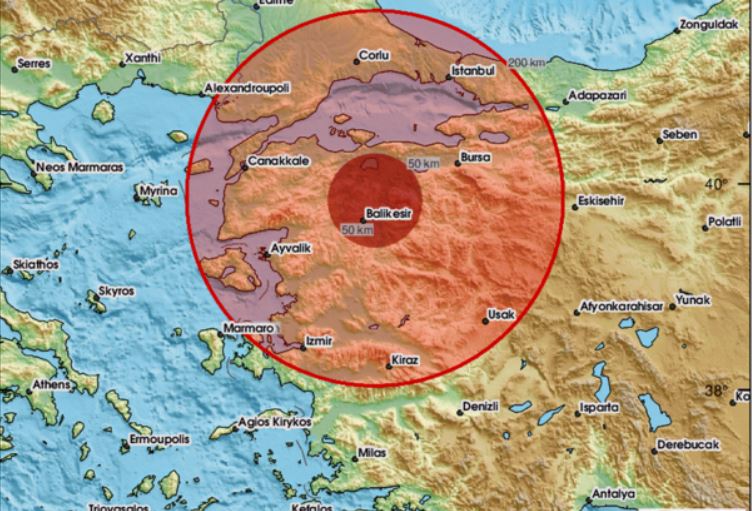 zapadnu tursku danas je pogodio zemljotres jacine 4,9 stepeni po rihteru